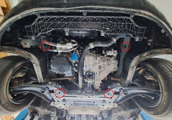 Acél motor, kapcsolószekrény, hűtő védőlemez Hyundai i20 Hybrid