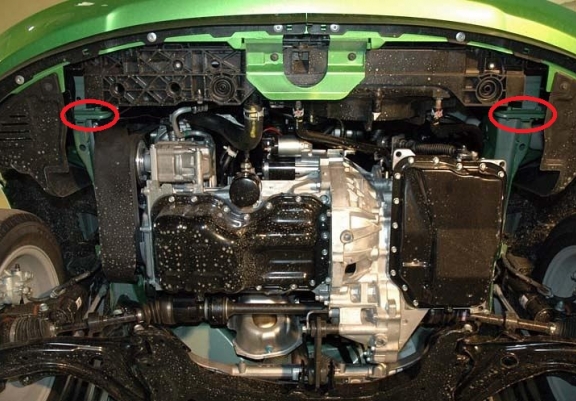 Acél motor, sebességváltó, hűtő, első lökhárító védőlemez Mazda 2