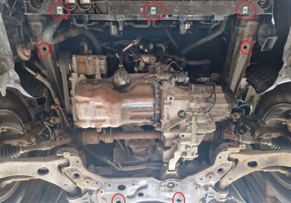 Acél motor, kapcsolószekrény, hűtő védőlemez Mazda 3