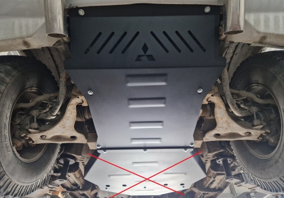 Acél motor, hűtő védőlemez Mitsubishi Pajero 3 (V60, V70) Vers. 2.0