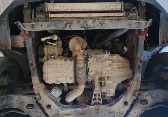 Acél motor, kapcsolószekrény, hűtő védőlemez SsangYong Tivoli