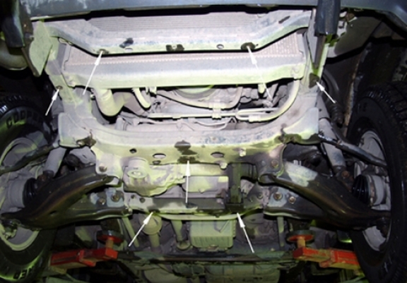 Acél motor, hűtő védőlemez Toyota Land Cruiser J100