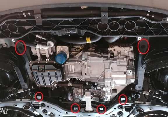 Acél motor, sebességváltó, hűtő, első lökhárító védőlemez Kia Sportage