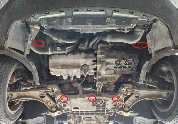 Acél motor, kapcsolószekrény, hűtő védőlemez Audi A3