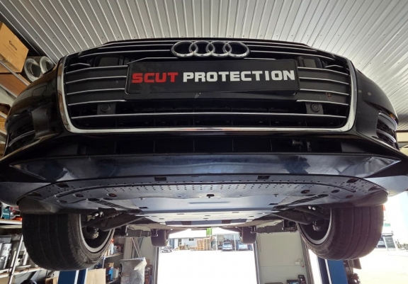 Acél motor, hűtő védőlemez Audi A6