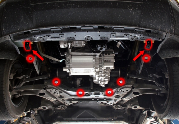 Acél motor, hűtő védőlemez KGM Torres EV 