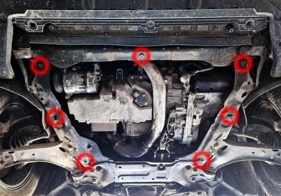Alumínium motor-, kapcsolószekrény-, hűtő védőlemez Ford S-Max
